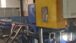 Steel grating is currently being manufactured in the factory workshop.